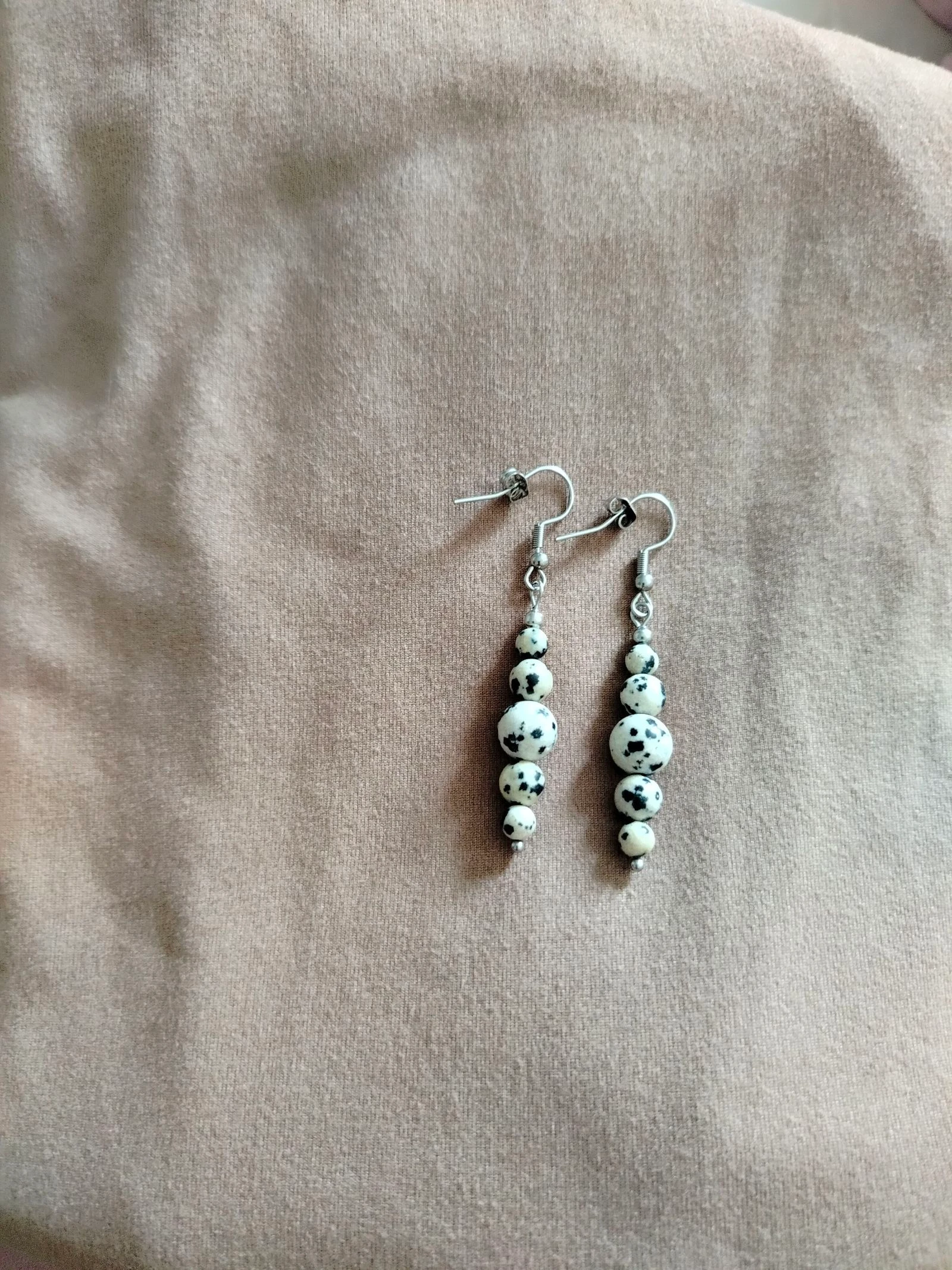 Natural stone stainless steel earrings – photo 3